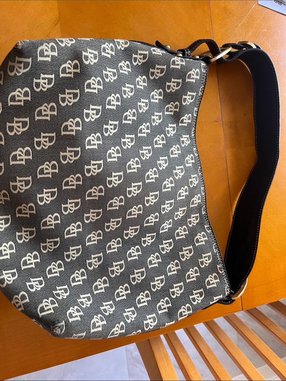 Dooney & Bourke Black and White Monogram Messenger Bag